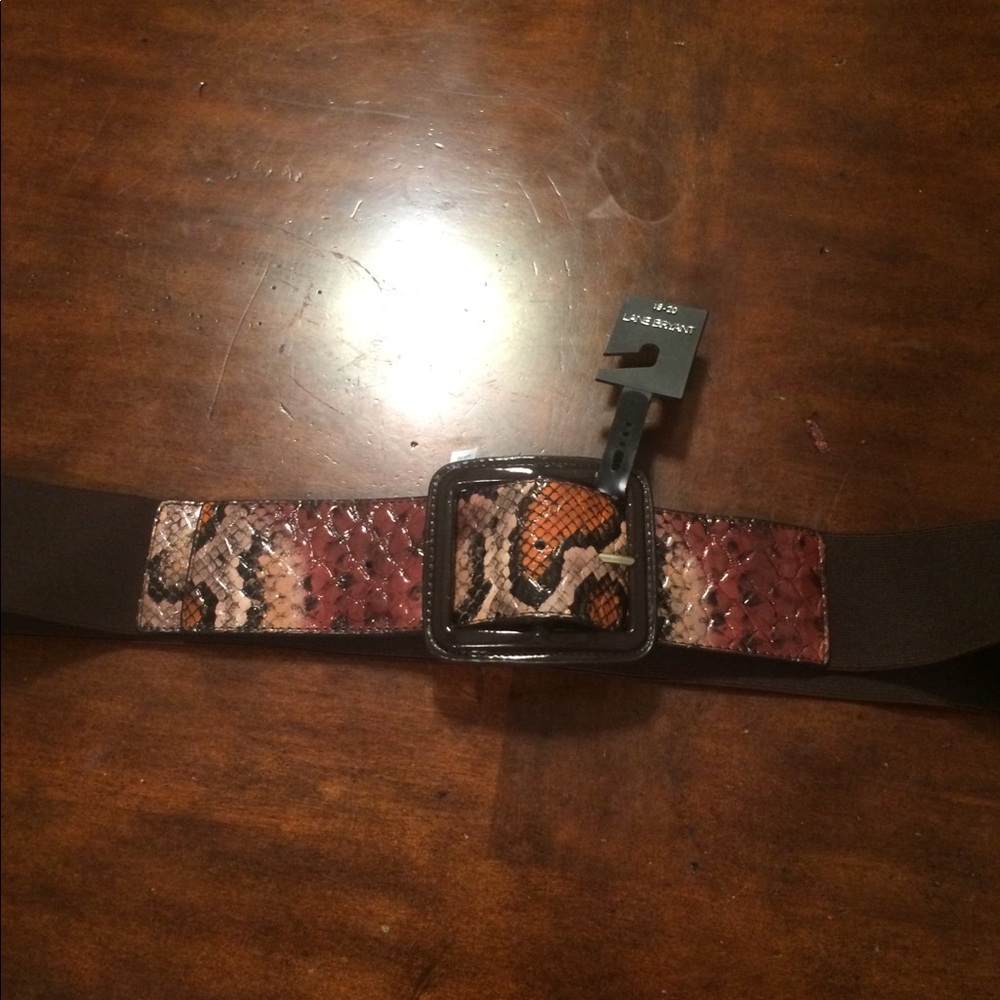 LADIES LANE BRYANT ELASTIC BROWN BELT SZ 18/20 NWT